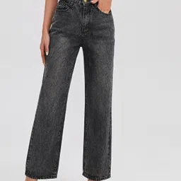 kotty Women Regular High Rise Black Jeans-picture-12