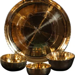 k p Bronze Kansha Thali set Dinner Set-picture-22