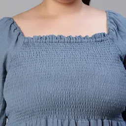 oxolloxo Women Empire Waist Grey Maxi/Full Length Dress image 4