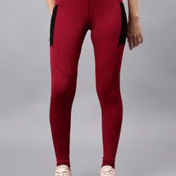 cosvos Solid Women Maroon Tights-picture-10