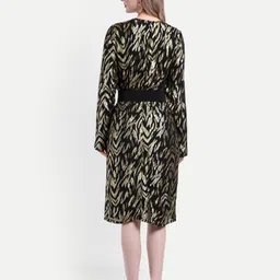 theulluu.com Women Sheath Black Knee Length Dress image 2