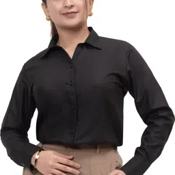 esta Women Regular Fit Solid Curved Collar Formal Shirt-picture-10