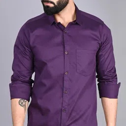 fubar Men Slim Fit Solid Spread Collar Casual Shirt-picture-25