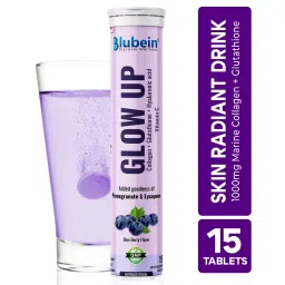 Blubein Glow Up - Radiant Skin Care Drink | 1000mg Marine Collagen with Glutathione & Vitamin C for Youthful Skin | Green Tea Extract – Blueberry Flavor-image-34