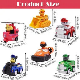 dianor 6 in 1 Reascue Teame Paw Patrol Pup Buddies Action Figure Toys set for kid image 2