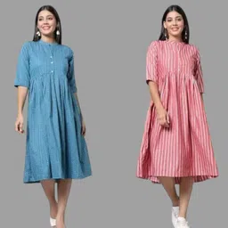 icon fashionfg Pack of 2 Women Self Design Pure Cotton Anarkali Kurta-picture-16