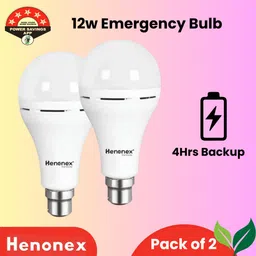 henonex 12W Emergency Bulb Pack of 2 with Long Battery Backup 4 hrs Bulb Emergency Light-picture-39