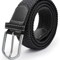 zaphod Men Casual, Party Black Canvas Belt image 1