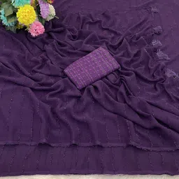 krubux Applique Bollywood Lycra Blend Saree-picture-48