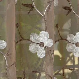 shivkamini 275 cm (9 ft) Long Door Tissue, Net Semi Transparent Curtain (Pack Of 2) image 3