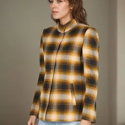 chemistry Polyester Checkered Coat For Women image 2