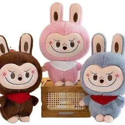 av toys Rainbow Labubu Doll with Scarf Anime Plush Soft Stuffed Figure Plush Toy Doll - 30 cm image 4