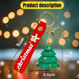amanvani Merry Christmas Decorations 3D Keychain with Strap New Year Gift Return Gift Key Chain image 2