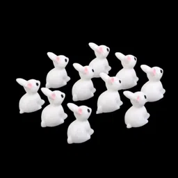 p s retail 10 pcs Rabbits - Craft Garden Miniatures (Size: Approx. 2.5 x 2cm) image 2
