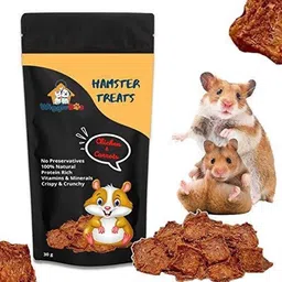 wiggleboo Chicken & Carrots Hamster Treats | Travel Friendly Pack | Protein Rich | Crunchy Healthy Food Snacks | For All Hamster Sizes & Breeds | 100% Natural | 30g Chicken, Carrot Hamster Treat-picture-12