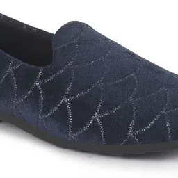fausto Shimmering Velvet Ethnic Juttis for Wedding|Festive Kurta Slip On Shoes Mojaris For Men image 3