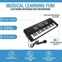 fundreamz 37 Key Piano Keyboard Toy with Mic Option Recording For Boys and Girls image 2