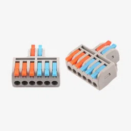 PCT-SPL-62 0.08-2.5mm 6:2 Pole Wire Connector Terminal Block with Spring Lock Lever for Cable Connection image 1