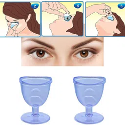 mitrolia Pack of 2 Plastic Eye Wash Cup Eye wash Cup with free eye exercise leaflet - Pack of 2 cups-picture-46