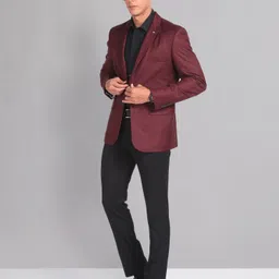 ad by arvind Men Solid Single Breasted Casual Blazer image 3