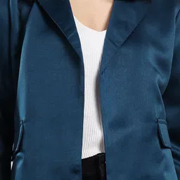 kotty Women Solid Mandarin Casual Blazer image 4