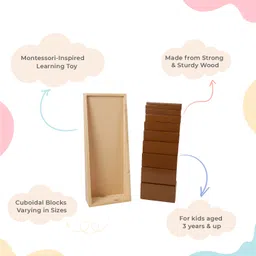 little ginnie Montessori Toys Wooden Building Blocks Sensory Educational Toys for Kids image 5