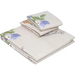 florida 180 TC Microfiber Floral Double Bedsheet with 2 Pillow Covers (Beige, 245x228 CM) image 5