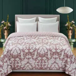 Florida 180 GSM Floral Reversible All Season AC Comforter / Blanket / Quilt (Ivory, 220x240 CM)-image-89