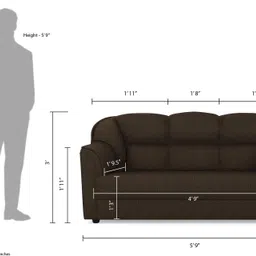 westido Herald Fabric 3 + 1 + 1 Sofa Set image 5