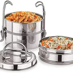 udine Stainless Steel Lunch Box/Tiffin with Locking Clip, 4-Tier Container 4 Containers Lunch Box image 3