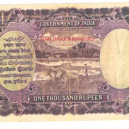 currency bazaar 1000 Rupees Burma issue British India King George V Fancy Note Medieval Coin Collection image 2