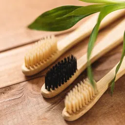 naturally Eco Friendly 100% Natural Bamboo Toothbrush Teeth Whitening Soft Bristles (PO1) Soft Toothbrush image 4