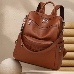speginic Medium 25 L Backpack Premium Backpack Purse for Women Convertible Travel Vintage PU Leather Bagpack-picture-13