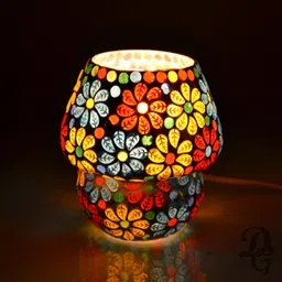 deshilp overseas Multi Color Beautiful Mosaic Table Lamp For Bed Side Handicrafted Glass Lamp Table Lamp-picture-28