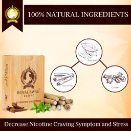 royal swag Ayurvedic & Herbal Long Filtered Bidi Smoke, (Pack of 20 X 20 Bidi Sticks Per Pack) Stop Nicotine Craving Tobacco Free Dhoompan Helps in Quit Smoking - (400 Sticks) Smoking Cessations image 4