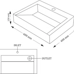 ososam Glossy Finish Tabletop Vessel Sink Basin For Bathroom (18 x 13 x 5.5 Inch) Floating Vanity/Slab Tile Vanity with Washbasin for Bathroom Counter Top image 2