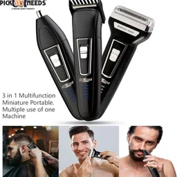 Make Ur Wish Professional Shaver 3 in 1 Beard, Nose and Ear Waterproof TrimmerShaver For Men image 3