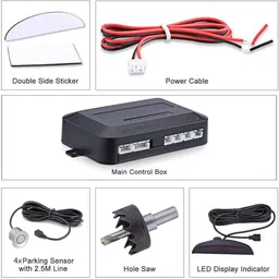 peeps store Universal 4 Silver Reverse Parking Sensor-AP25A82 Universal 4 Silver Reverse Parking Sensor-AP25A82 Parking Sensor image 2
