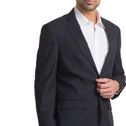 raymond Men Checkered Single Breasted Formal Blazer image 2