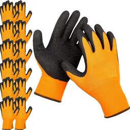 wishpool Anti Cut Safety Hand Gloves Multicolor (6 Pairs) for Maintenance Work NylonSafety Gloves image 1