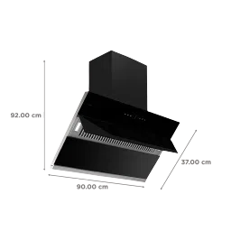 KAFF ALBURY DHC 90cm 1420m3/hr Ducted Auto Clean Wall Mounted Chimney with Touch Control Panel (Black) image 2