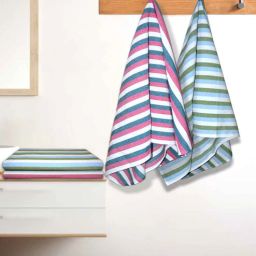 athom living Multicolour Cotton Striped 220 GSM Bath Towels 4 Pc-picture-1