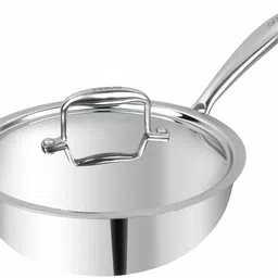 vinod Platinum Triply Stainless Steel Deep Frypan with Lid Fry Pan 20 cm diameter with Lid 1.12 L capacity-picture-12