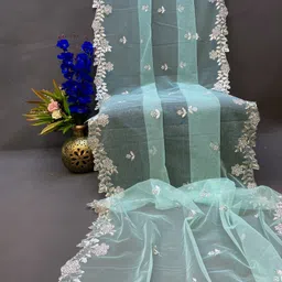 mvfashionhub Net Embroidered Light Blue Women Dupatta-picture-11