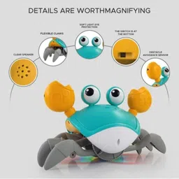 kidozy Crawling Crab Baby Toy with Music & Automatic Obstacle Avoidance (rechargeable) image 2