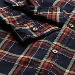the indian garage co. Men Slim Fit Checkered Spread Collar Casual Shirt image 3