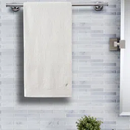 Beige Solid 550 GSM 100 % Cotton Bath Towel by Maspar-image-15