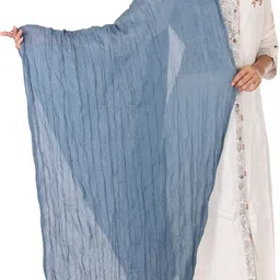 siddhi leggings Cotton Blend Solid Grey Women Dupatta image 3