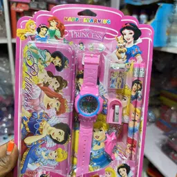 macare Princess Stationery Gift Set with Digital Watch – Perfect for Girls Geometry Box image 3