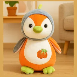 softvibe Pumpkin Penguin Soft Toy | Ultra Soft Cuddly Stuffed Animal |Cute Teddy Bear - 23 cm image 2